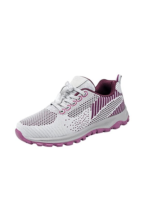 YJING Baskets Femme Chaussures De Course Mode Été et Automne Femmes Baskets Plates Antidérapantes Maille Respirant Casual Lac