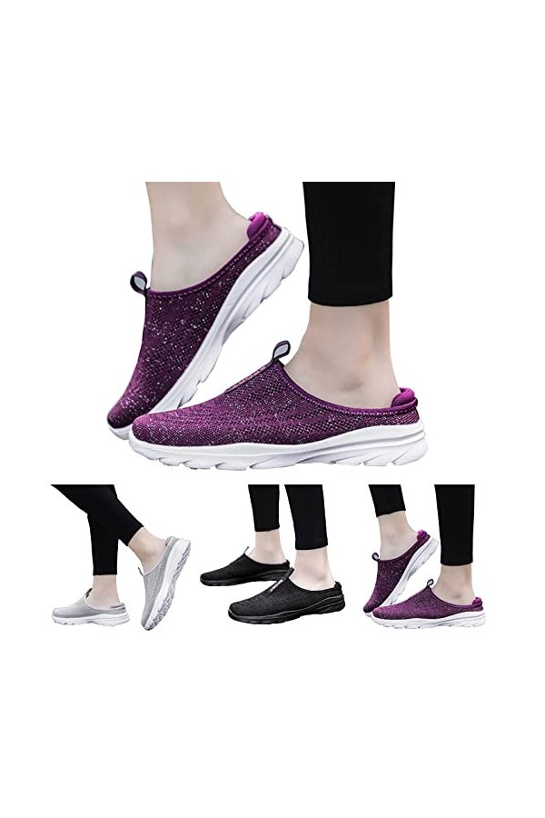 Chaussures de Sport Femme Respirant Femmes Baskets Mode été Nouveau modèle Maille Respirant Fond Plat Confortable antidérapan