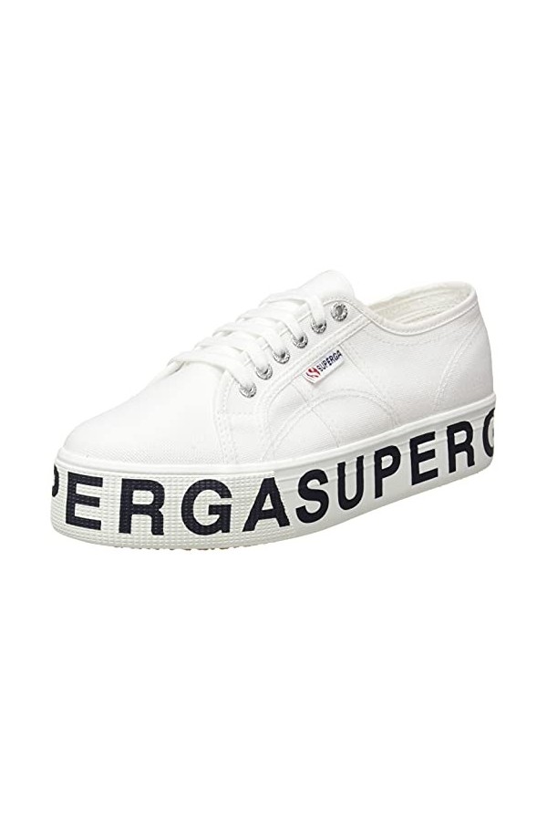 SUPERGA Femme 2790 Cotw Outsole Lettering Baskets, Blanc White 901, 42.5 EU