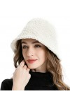 Fedora Chapeau dhiver en laine pour femme, gris clair, taille unique