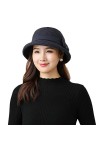 Dhiver Chapeau Cloche pour Femme Vintage en Feutre de Laine Chapeau Fedora à Large Bord Chapeau Melon Déglise avec Joli Nœu