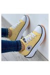 Chaussures en Toile pour Femme, 2022 Nouveau Femmes Chaussures en Toile à Plateforme à Lacets, Mode Baskets Basse pour Femme 