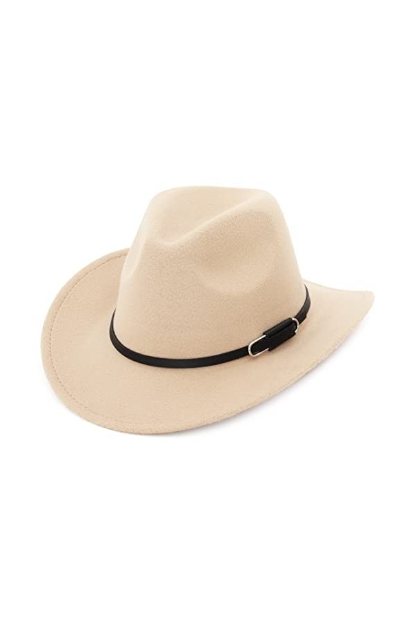 EOZY Chapeau Fedora Homme Femme Vintage Classique Chapeau Western Cow-Boy Chapeau de Jazz Décoré Lanière Cuir Soirée Casuel R