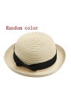WINOMO Chapeau de Paille Femme Chapeau Melon Beige Noir 