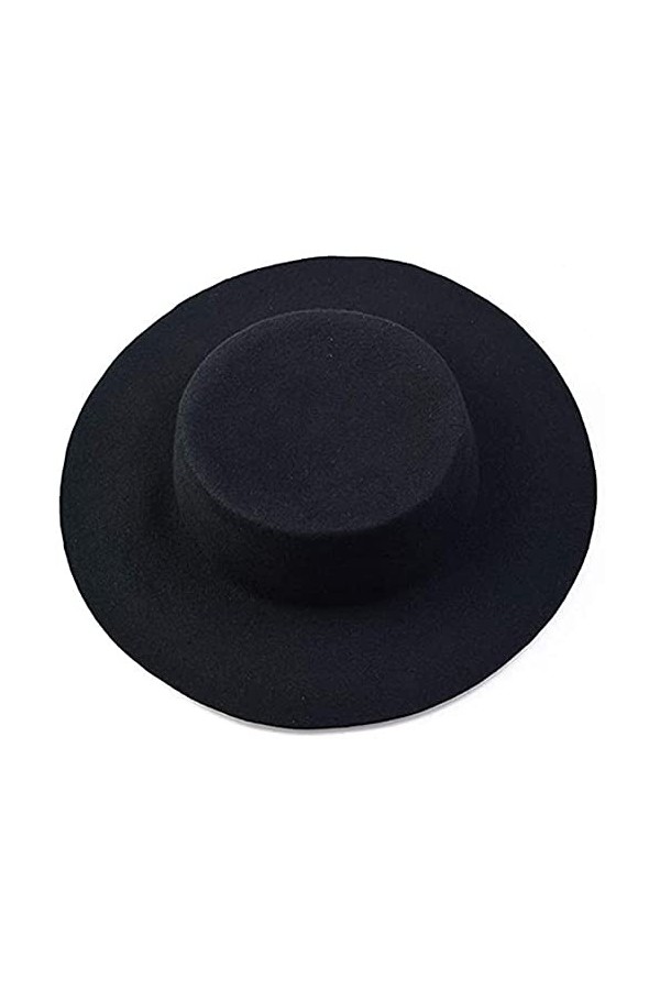 Chapeau Fedora tendance dhiver rétro en laine mélangée pour homme et femme - Chapeau à large bord pour fête, sortie, vie quo