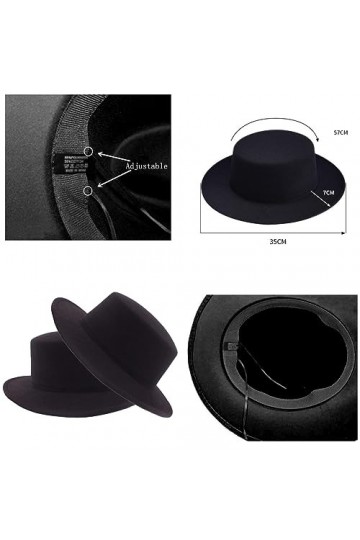 Chapeau Fedora tendance dhiver rétro en laine mélangée pour homme et femme - Chapeau à large bord pour fête, sortie, vie quo