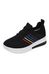 Baskets Mode Femme Sneakers Respirant Mesh Confortable A Lacets Plates Canvas Chaussures DéContractéEs Outdoor Half-Support C