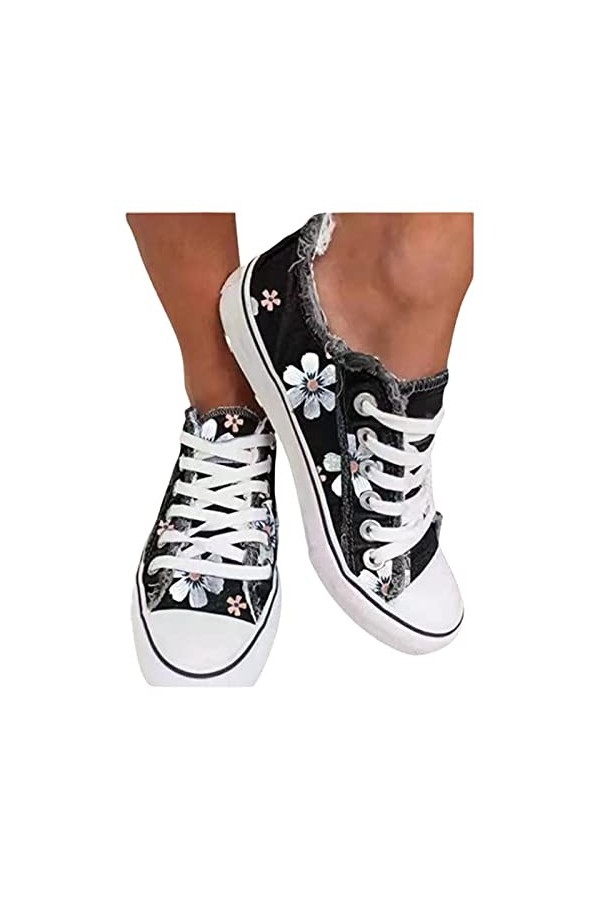 Suzanne Baskets en toile - Confortables - À lacets - Coupe basse - Vert - 36