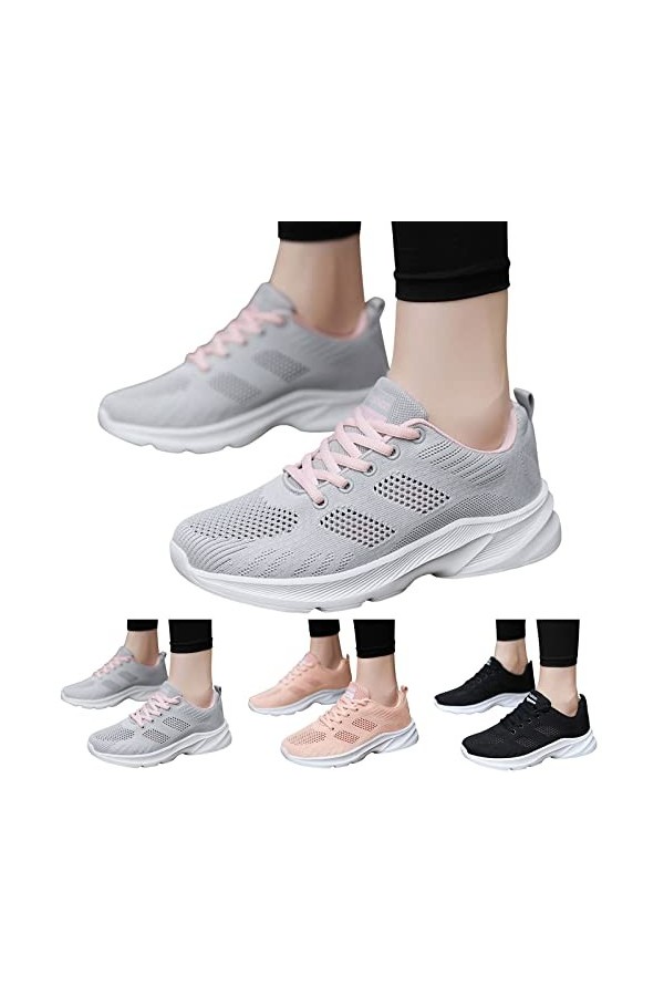 Basket Marche Femme sans Lacets Confortable Femmes Baskets Mode été Nouveau Maille Respirant et Confortable antidérapant Gran