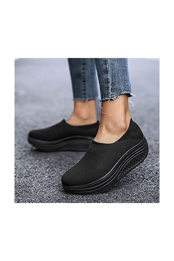 Fannyfuny Pantoufle Femme Hiver avec Talon Mode et Baskets pour Femmes Chaussures à Plateforme légères et Confortables Basket