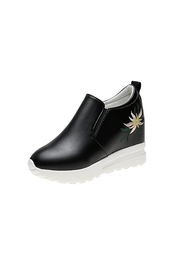 Chaussures De Foot Enfant Mode Baskets Mode Femmes sans Lacet décontracté Talon compensé Loisirs Chaussures Respirantes en Pl