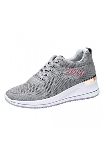 Baskets Mode Femme Baskets compensées Femmes Course Loisirs Fitness Chaussures Respirantes Chaussures en Maille entraîneur dé