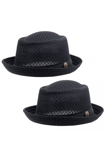 Chapeau plat en maille pour femme - Pour lété des années 1920 - Fedora Dad Bowler, 2 pcs Black, L