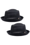 Chapeau plat en maille pour femme - Pour lété des années 1920 - Fedora Dad Bowler, 2 pcs Black, L