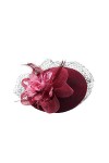 Chapeau Butterme Pillbox - En voile et laine - Fascinateur avec nœud à clip - Style rétro - Cocktail et mariage - Pour femme 