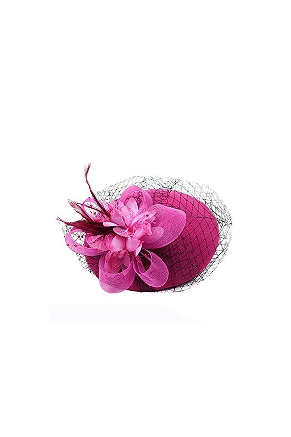 Chapeau Butterme Pillbox - En voile et laine - Fascinateur avec nœud à clip - Style rétro - Cocktail et mariage - Pour femme 