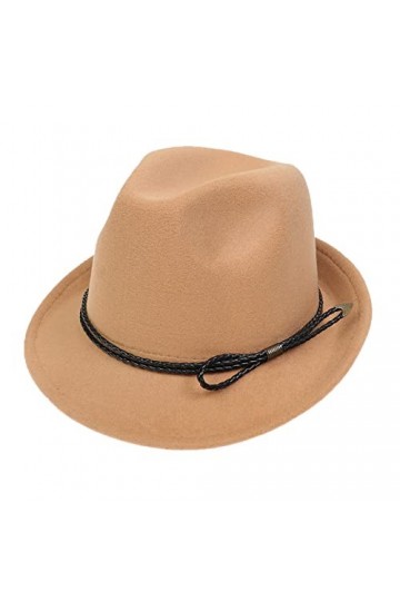 NiceYnn Chapeau Fedora en Laine Panama Bordure Courte Décor avec pour Mariage Soirée Marron