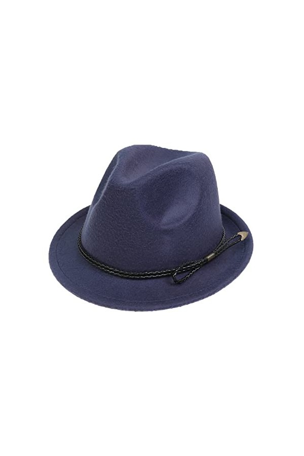 NiceYnn Chapeau Fedora en Laine Panama Bordure Courte Décor avec pour Mariage Soirée Marron