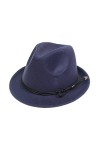 NiceYnn Chapeau Fedora en Laine Panama Bordure Courte Décor avec pour Mariage Soirée Marron