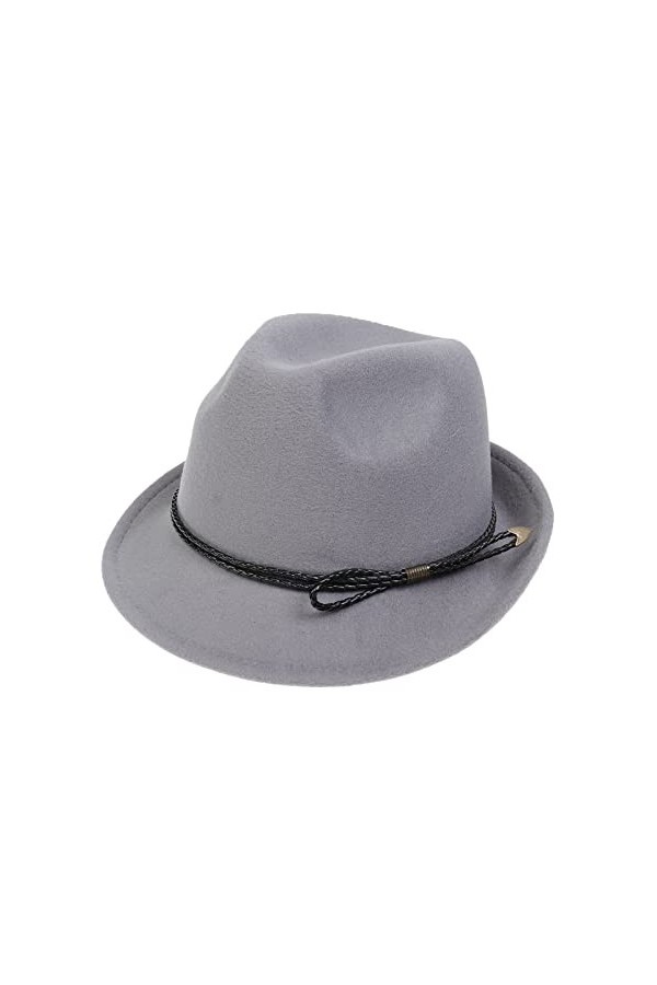 NiceYnn Chapeau Fedora en Laine Panama Bordure Courte Décor avec pour Mariage Soirée Marron