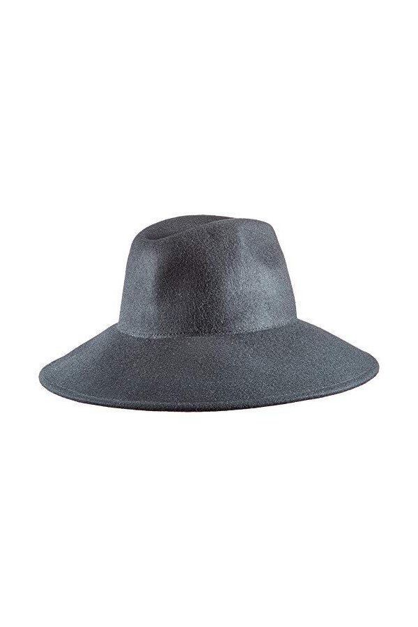 United Colors of Benetton Cappello Lana Tesa Larga Borsalino Chapeau en Feutre, Noir Nero 700 , Small Femme