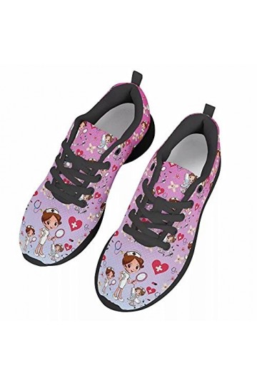 chaqlin Baskets Mignonnes dinfirmière pour Femmes, Chaussures de Marche de Course de Sport en Plein air Respirantes, Taille 