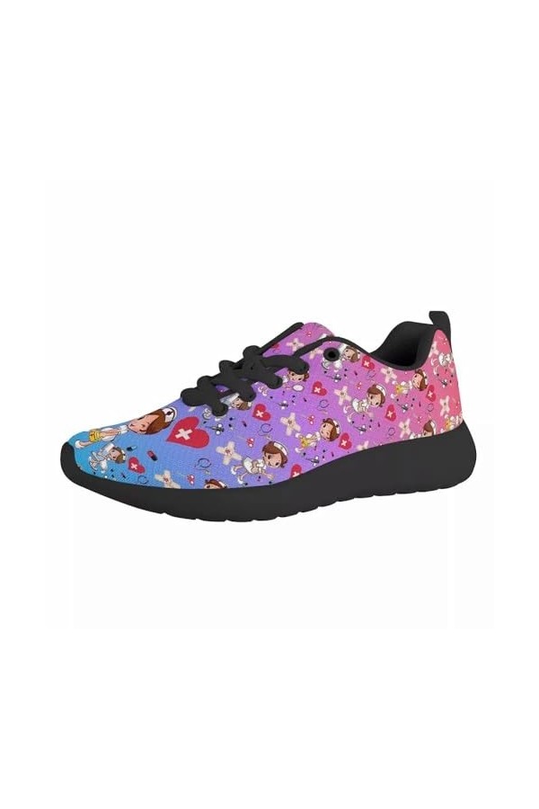 chaqlin Baskets Mignonnes dinfirmière pour Femmes, Chaussures de Marche de Course de Sport en Plein air Respirantes, Taille 