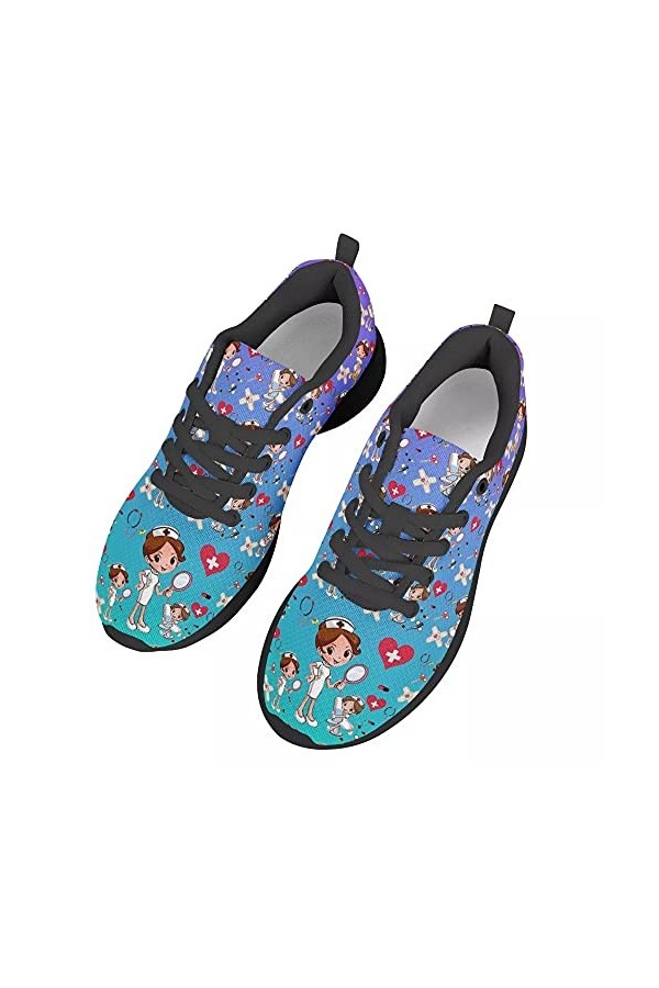 chaqlin Baskets Mignonnes dinfirmière pour Femmes, Chaussures de Marche de Course de Sport en Plein air Respirantes, Taille 