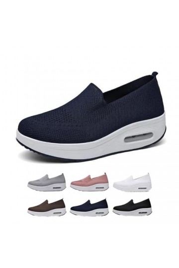 Baskets Orthopédiques pour Femmes, Chaussures à Coussin dair à Semelle épaisse, Baskets à La Mode pour Femmes Blanc, Adulte