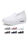 Baskets Orthopédiques pour Femmes, Chaussures à Coussin dair à Semelle épaisse, Baskets à La Mode pour Femmes Blanc, Adulte