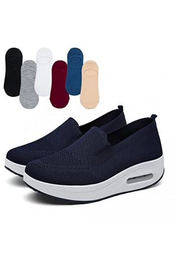 Baskets orthopédiques pour Femmes, Baskets à Plateforme Extensible en Maille, Chaussures de Marche Confortables et décontract