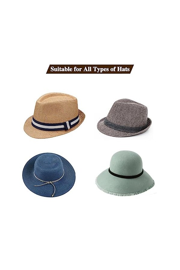 Lot de 12 bandes autocollantes pour chapeaux et chapeaux - Gris - Taille réducteur de taille - Pour chapeaux et chapeaux - Po