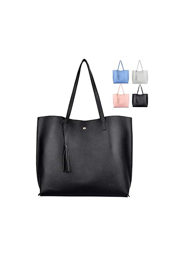 ZhengYue Cabas Sac à Main en Cuir Souple Sac à Bandoulière Epaule Femme Mesdames Imperméable Multies Colores Grande Capacité 