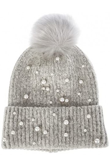 Pieces PCELIZA Hood BC Chapeau, Gris Whitecap, Taille Unique Femme