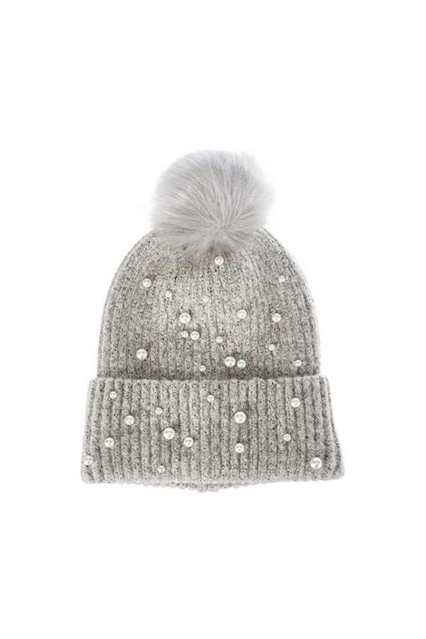 Pieces PCELIZA Hood BC Chapeau, Gris Whitecap, Taille Unique Femme