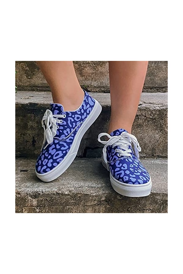 Baskets Mode Femme Baskets Plates pour Dames Respirantes à Lacets Semelle Basse Chaussures décontractées Mode Baskets pour Fe