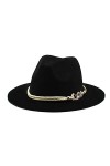 Gossifan Chapeau Fedora Panama à large bord en feutre avec anneau de ceinture pour femme - violet - Taille M