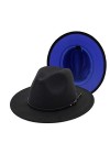 Gossifan Chapeau fedora bicolore à large bord avec ceinture classique patchwork pour homme et femme, B-noir/jaune, 7 1/8/7 1/