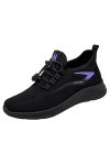 Mode été Automne Femmes Baskets Plat léger Maille élastique Respirant Baskets Femme Mode Running 1-Black, 40 