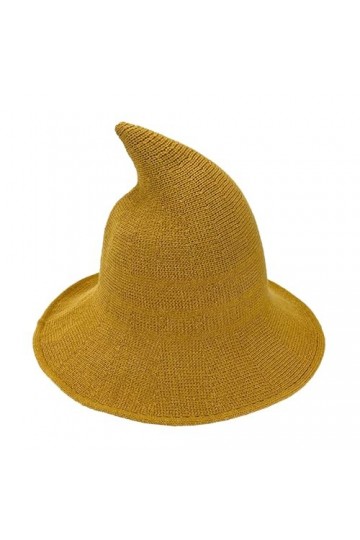 Youndcc Chapeau de sorcière pliable pour femme - Pour Noël, Halloween, fête, cosplay - Jaune