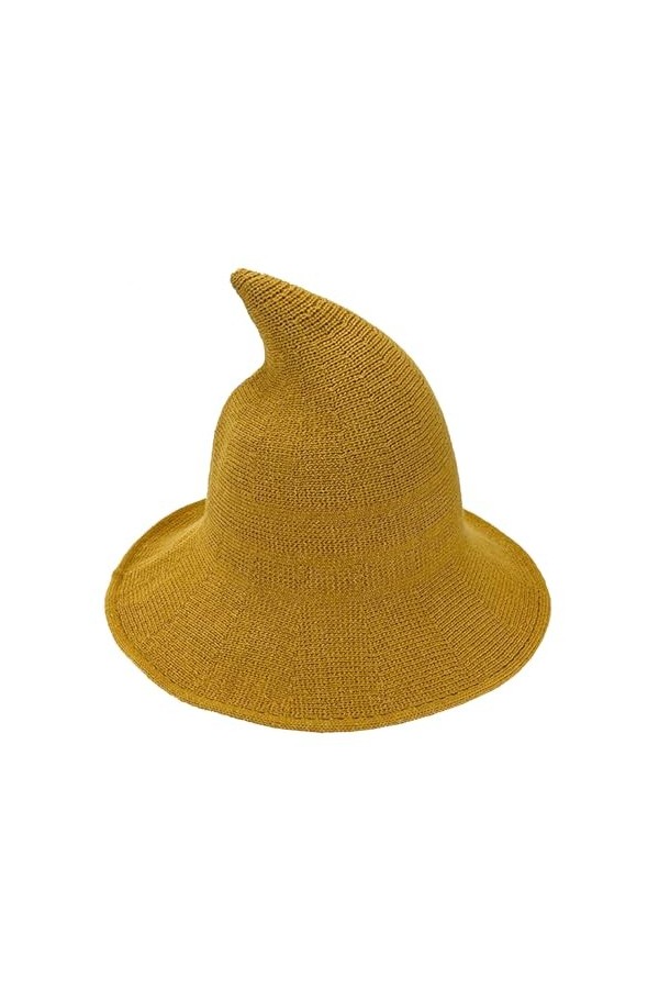 Youndcc Chapeau de sorcière pliable pour femme - Pour Noël, Halloween, fête, cosplay - Jaune