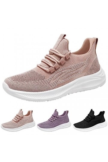 Baskets Chaussures de Sport Baskets Blanches Femmes Baskets Mode Motif Couleur Unie Simple Fond Plat Confortable Mesh Respira