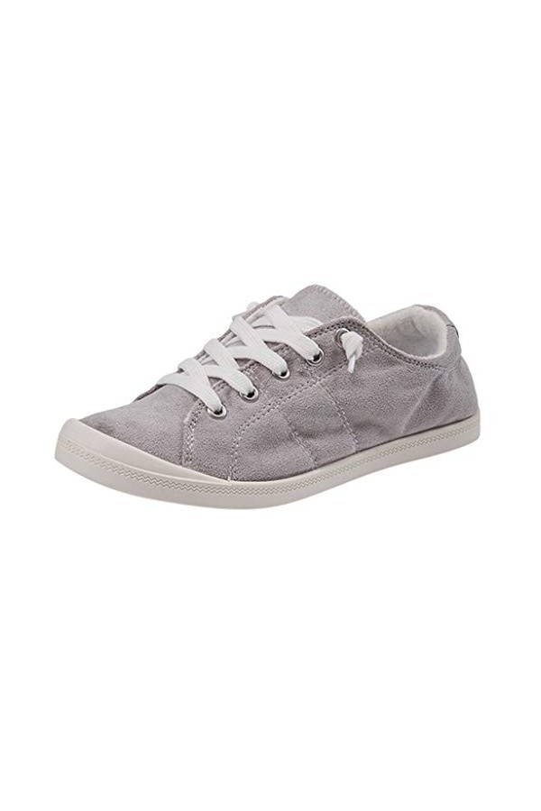 Fgertt Mode Aux Femmes Flat Top Low Respirant Chaussure Confort Glisser sur Sport Toile Baskets