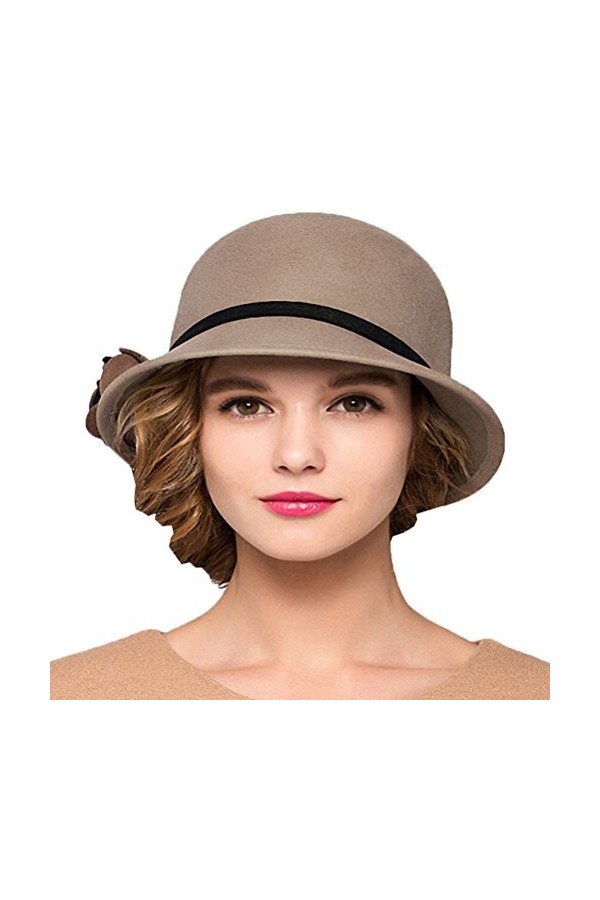 Maitose™ Bow De la Femme Laine en Feutre Chapeau Vin Rouge