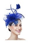 Bniksok Chapeau bibi pour femme avec bandeau fleuri, A-bleu roi., Taille M