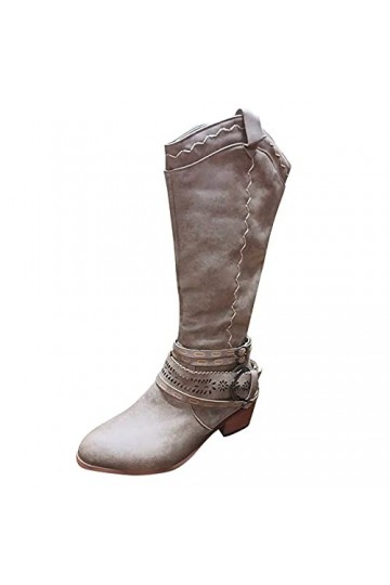 Bottes Compensées Marron pour Hauteur Genou Baskets Mode Femmes Baskets Confort Femmes Chaussures décontractées Femmes Gris C
