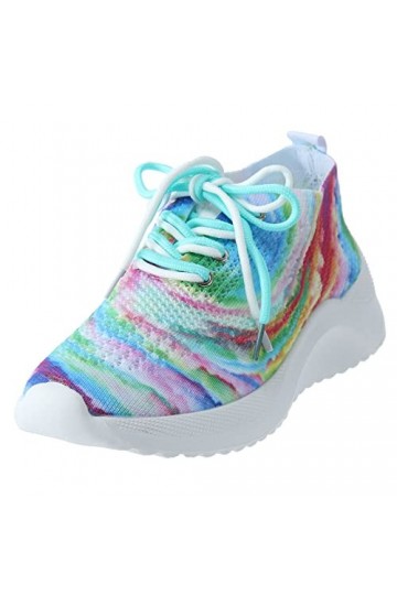 Fannyfuny Basket Chausson Femme Mode été et Automne Femmes Baskets Plat Maille Respirant Couleur Unie sans Lacet Confortable 