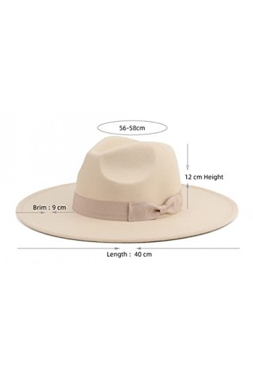 Pro Celia Chapeau Fedora à large bord pour femme, Riz., taille unique
