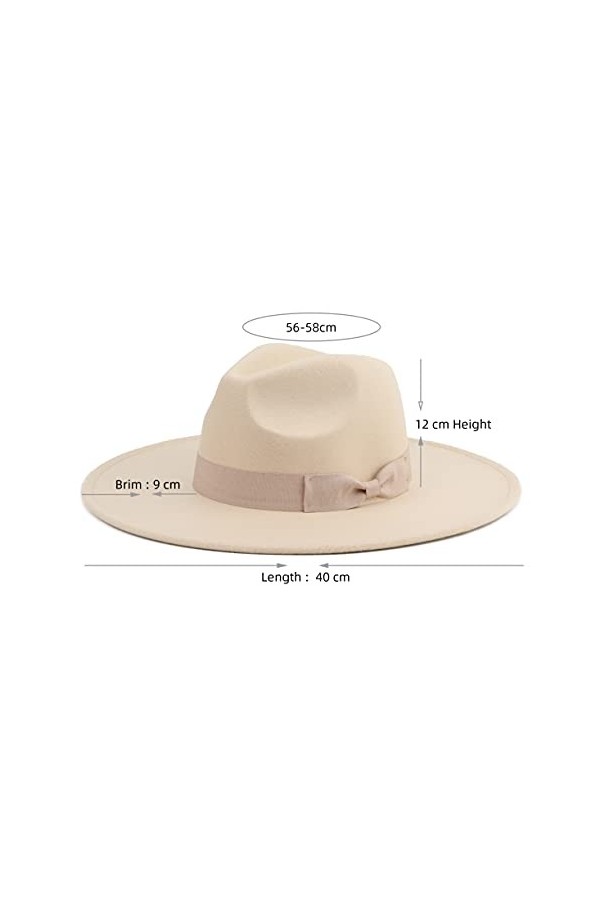 Pro Celia Chapeau Fedora à large bord pour femme, Riz., taille unique