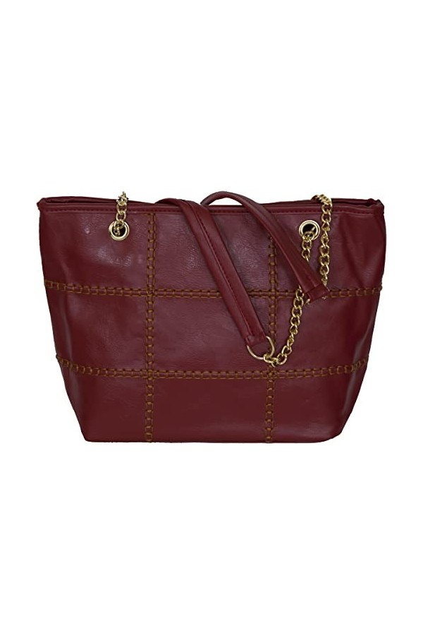 LucieElle Sac Cabas Femme | Cabas Femme | Sac Femme Porté Epaule | Cabas Femme Chaine | Sac à Main Femme ‘Diane’ ROUGE 